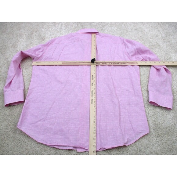 ETRO Shirt Men 42 Extra Large Pink Plaid Casual Long Sleeve Button Up Italy * - Picture 9 of 12